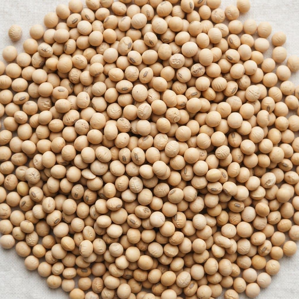 Heap of dried soybeans